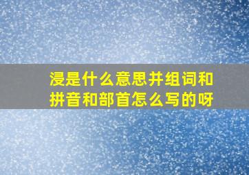 浸是什么意思并组词和拼音和部首怎么写的呀