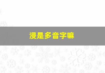 浸是多音字嘛