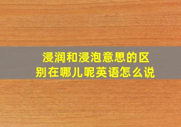 浸润和浸泡意思的区别在哪儿呢英语怎么说