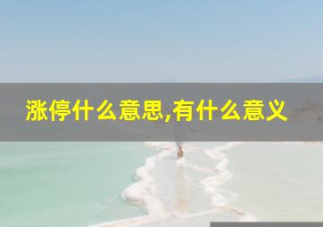 涨停什么意思,有什么意义