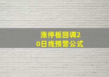 涨停板回调20日线预警公式