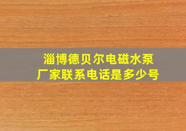 淄博德贝尔电磁水泵厂家联系电话是多少号