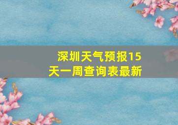 深圳天气预报15天一周查询表最新