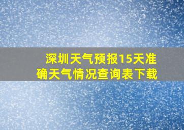 深圳天气预报15天准确天气情况查询表下载