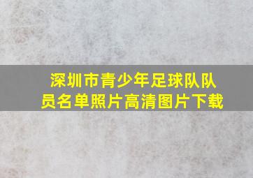 深圳市青少年足球队队员名单照片高清图片下载