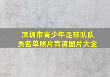 深圳市青少年足球队队员名单照片高清图片大全