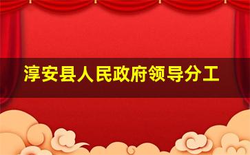 淳安县人民政府领导分工