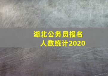 湖北公务员报名人数统计2020