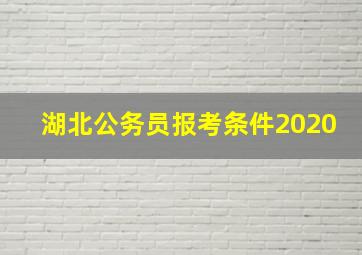 湖北公务员报考条件2020