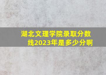 湖北文理学院录取分数线2023年是多少分啊