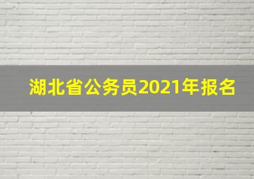 湖北省公务员2021年报名