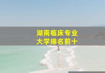 湖南临床专业大学排名前十