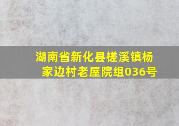 湖南省新化县槎溪镇杨家边村老屋院组036号