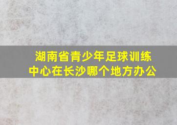 湖南省青少年足球训练中心在长沙哪个地方办公