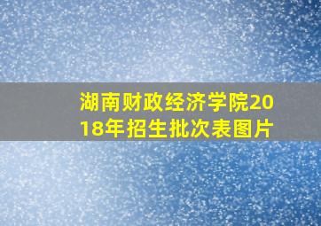 湖南财政经济学院2018年招生批次表图片