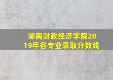 湖南财政经济学院2019年各专业录取分数线