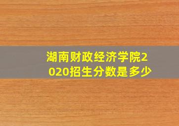 湖南财政经济学院2020招生分数是多少