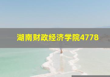 湖南财政经济学院4778