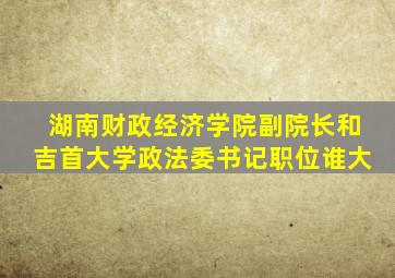 湖南财政经济学院副院长和吉首大学政法委书记职位谁大