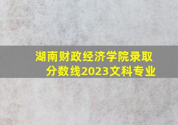 湖南财政经济学院录取分数线2023文科专业