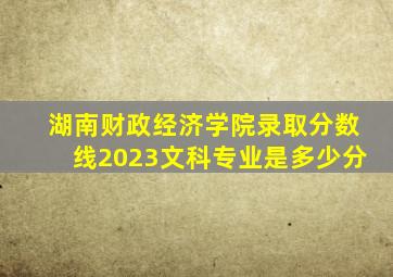 湖南财政经济学院录取分数线2023文科专业是多少分