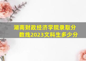 湖南财政经济学院录取分数线2023文科生多少分