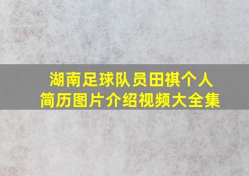 湖南足球队员田祺个人简历图片介绍视频大全集