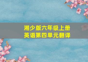 湘少版六年级上册英语第四单元翻译