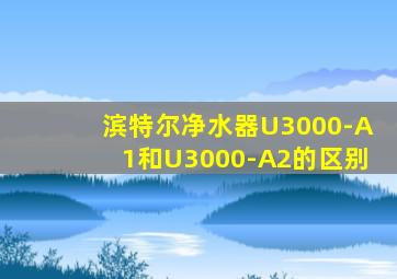 滨特尔净水器U3000-A1和U3000-A2的区别