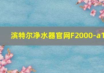 滨特尔净水器官网F2000-a1