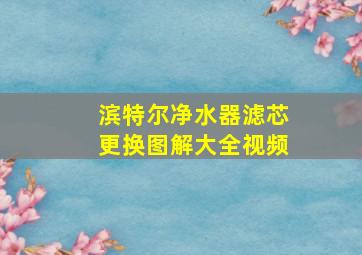 滨特尔净水器滤芯更换图解大全视频