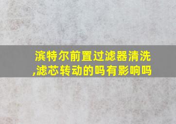 滨特尔前置过滤器清洗,滤芯转动的吗有影响吗