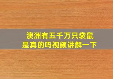 澳洲有五千万只袋鼠是真的吗视频讲解一下