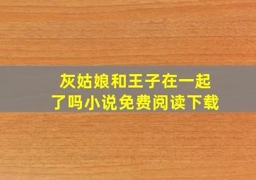 灰姑娘和王子在一起了吗小说免费阅读下载