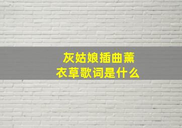 灰姑娘插曲薰衣草歌词是什么