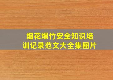 烟花爆竹安全知识培训记录范文大全集图片