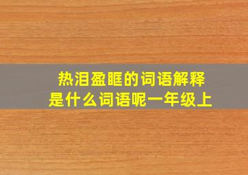 热泪盈眶的词语解释是什么词语呢一年级上