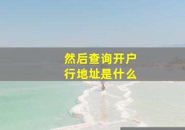 然后查询开户行地址是什么