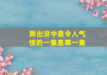 熊出没中最令人气愤的一集是哪一集