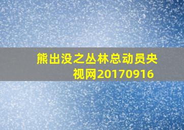 熊出没之丛林总动员央视网20170916