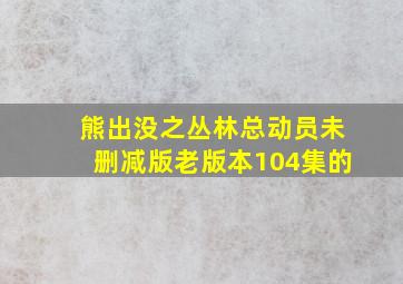 熊出没之丛林总动员未删减版老版本104集的