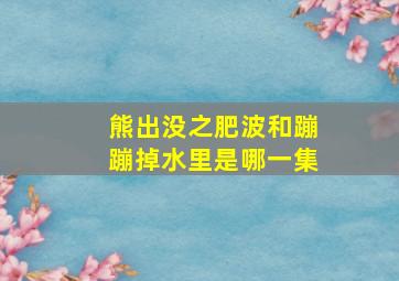 熊出没之肥波和蹦蹦掉水里是哪一集