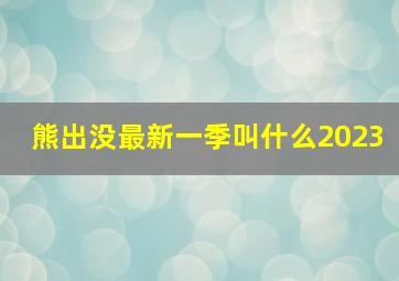 熊出没最新一季叫什么2023