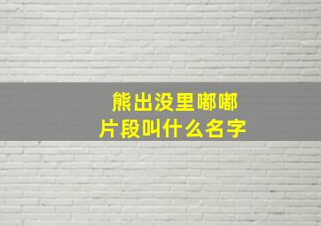 熊出没里嘟嘟片段叫什么名字