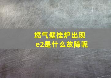 燃气壁挂炉出现e2是什么故障呢