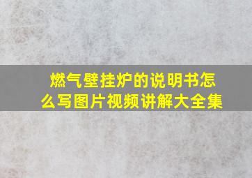 燃气壁挂炉的说明书怎么写图片视频讲解大全集