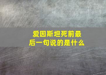 爱因斯坦死前最后一句说的是什么