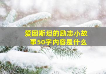 爱因斯坦的励志小故事50字内容是什么