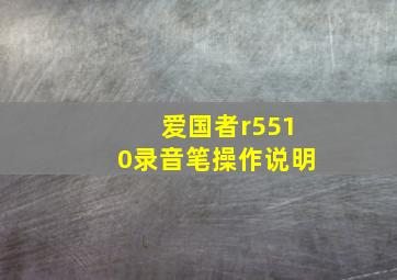 爱国者r5510录音笔操作说明