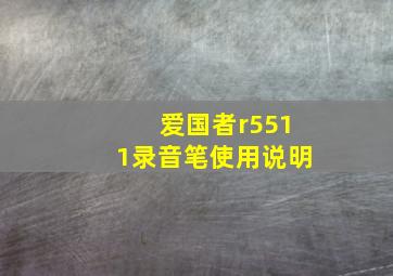 爱国者r5511录音笔使用说明